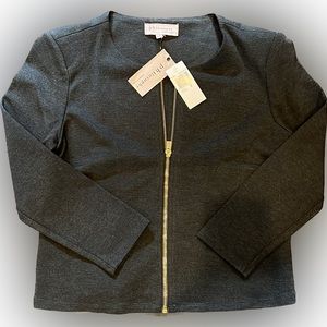 Philosophy crop blazer, jacket, – charcoal gray